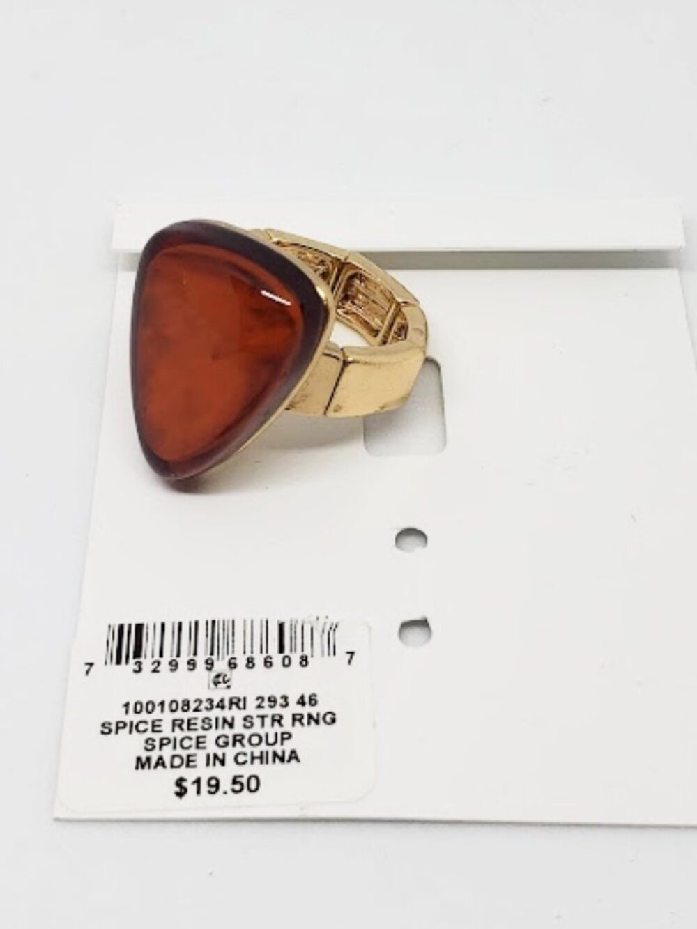 NWT Style & Co stretch coral tone resin ring